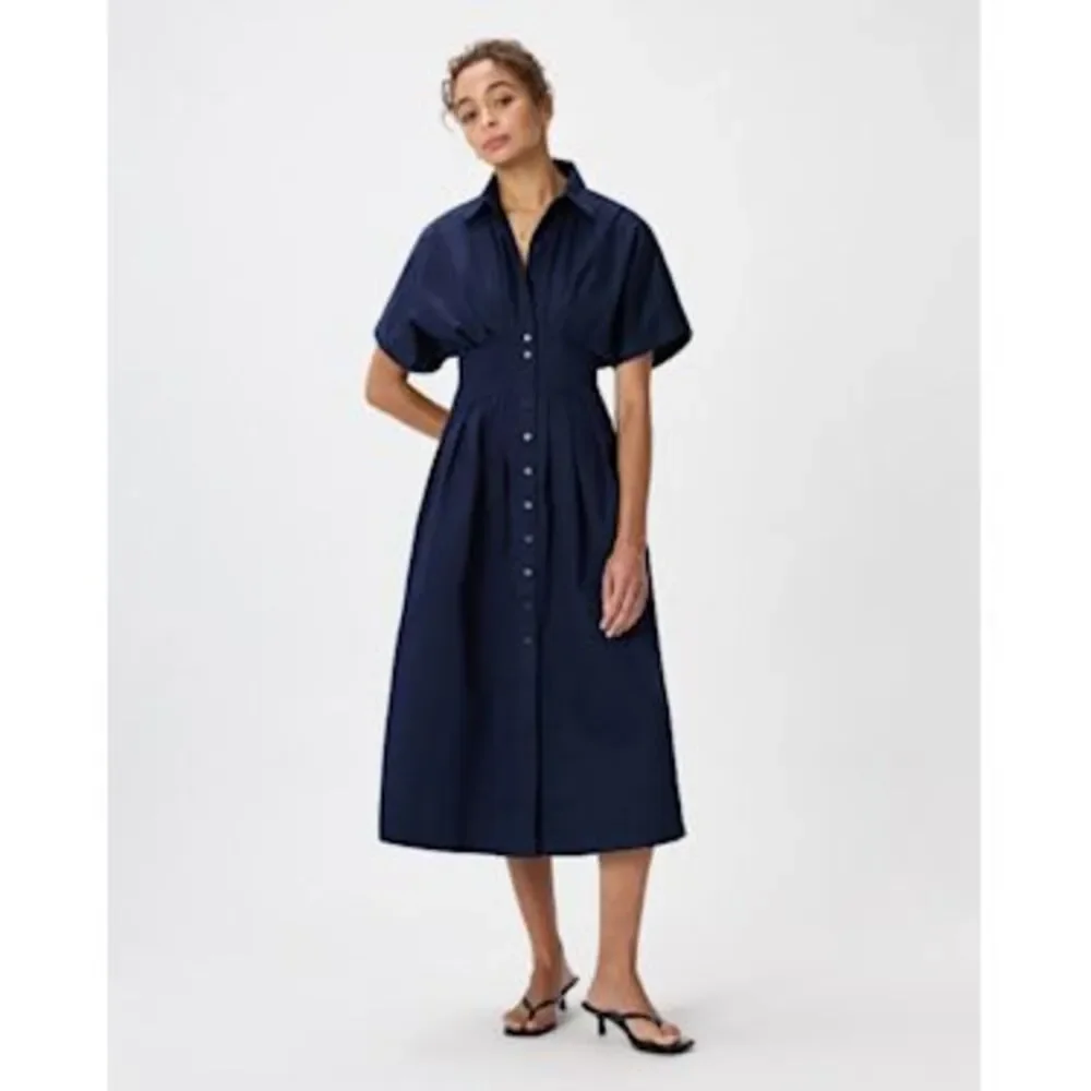 knee length dresses for ladies Veronica Beard Ellers Midi Shirtdress Dress | Navy main image 1